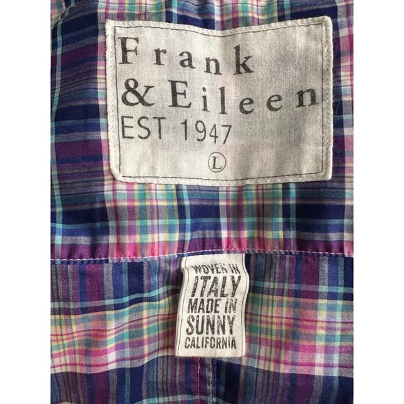 Frank & Eileen Barry Long Sleeve Plaid Button Up Large - Picture 6 of 8